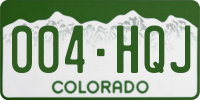 CO license plate 004HQJ