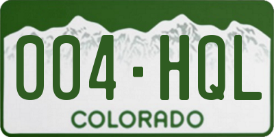 CO license plate 004HQL