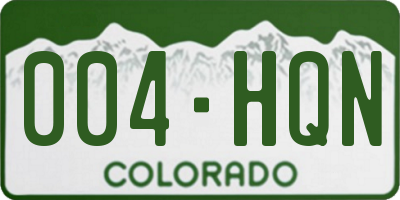 CO license plate 004HQN