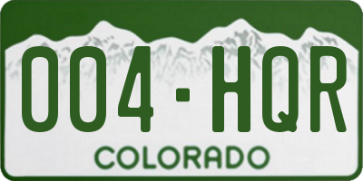 CO license plate 004HQR