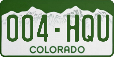 CO license plate 004HQU