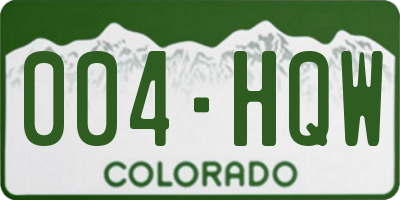 CO license plate 004HQW