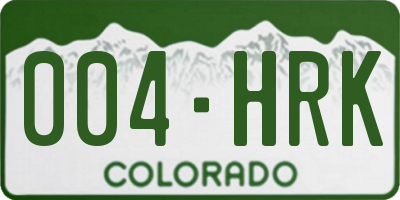 CO license plate 004HRK