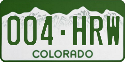CO license plate 004HRW