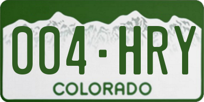 CO license plate 004HRY