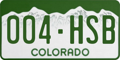CO license plate 004HSB