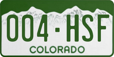 CO license plate 004HSF