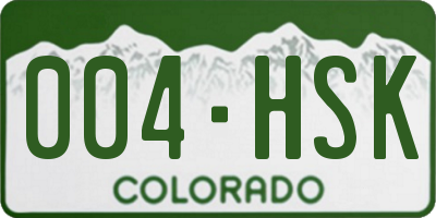 CO license plate 004HSK