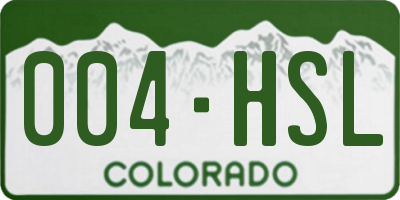 CO license plate 004HSL