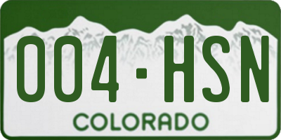 CO license plate 004HSN