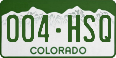 CO license plate 004HSQ