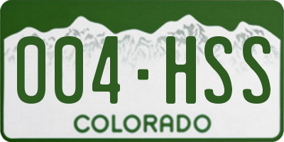 CO license plate 004HSS
