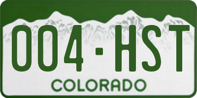 CO license plate 004HST