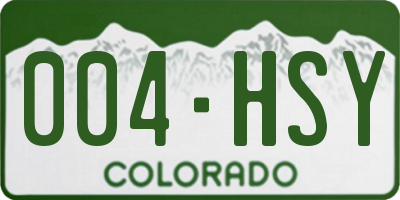CO license plate 004HSY