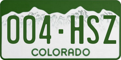 CO license plate 004HSZ