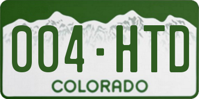 CO license plate 004HTD
