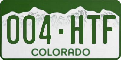 CO license plate 004HTF