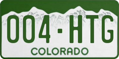 CO license plate 004HTG