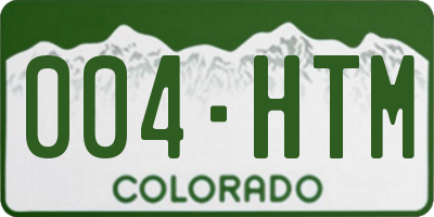 CO license plate 004HTM