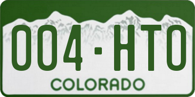 CO license plate 004HTO