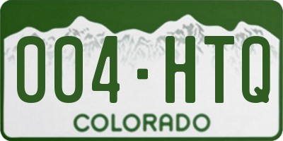 CO license plate 004HTQ