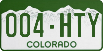 CO license plate 004HTY