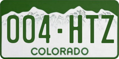 CO license plate 004HTZ