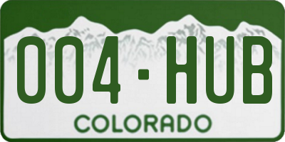 CO license plate 004HUB