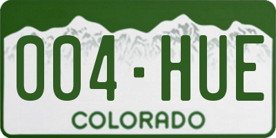 CO license plate 004HUE