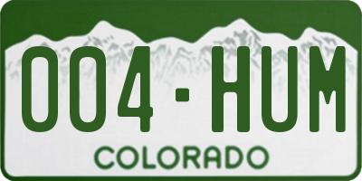 CO license plate 004HUM
