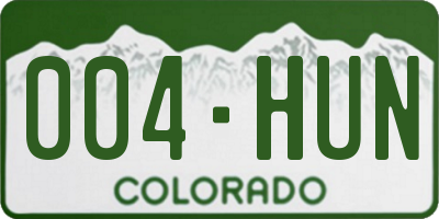 CO license plate 004HUN