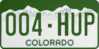 CO license plate 004HUP