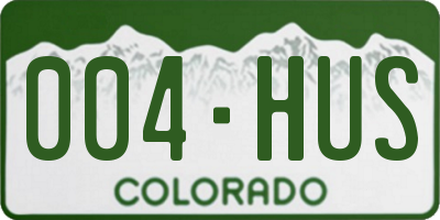 CO license plate 004HUS