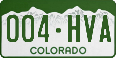 CO license plate 004HVA