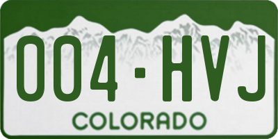 CO license plate 004HVJ