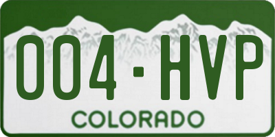 CO license plate 004HVP