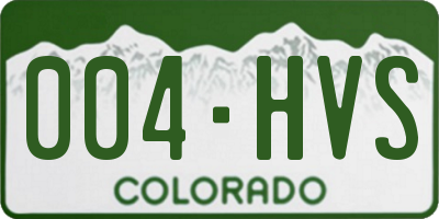 CO license plate 004HVS