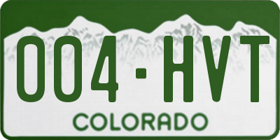 CO license plate 004HVT