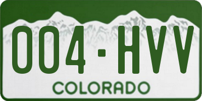 CO license plate 004HVV