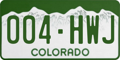 CO license plate 004HWJ