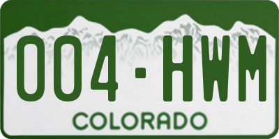 CO license plate 004HWM