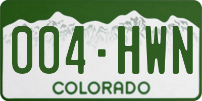 CO license plate 004HWN