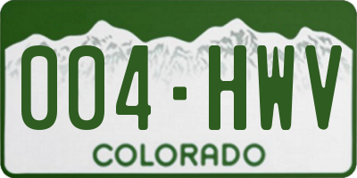 CO license plate 004HWV
