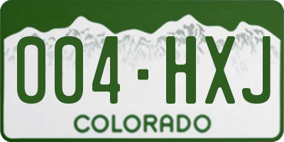 CO license plate 004HXJ