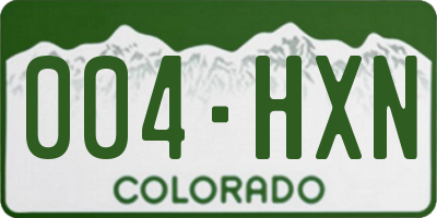 CO license plate 004HXN