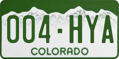 CO license plate 004HYA