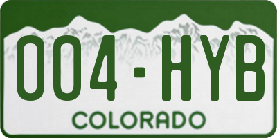 CO license plate 004HYB