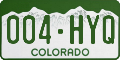 CO license plate 004HYQ
