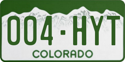 CO license plate 004HYT