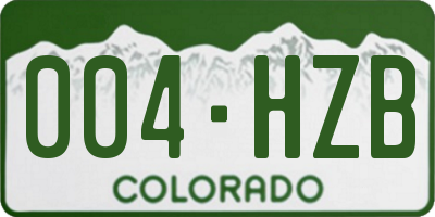CO license plate 004HZB
